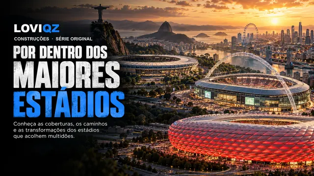 Capa da série Por Dentro dos Maiores Estádios